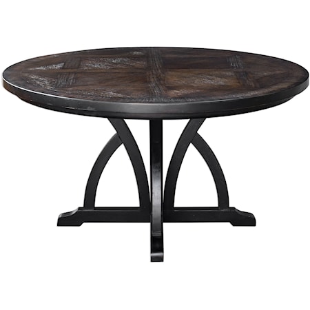 Maiva Round Black Dining Table