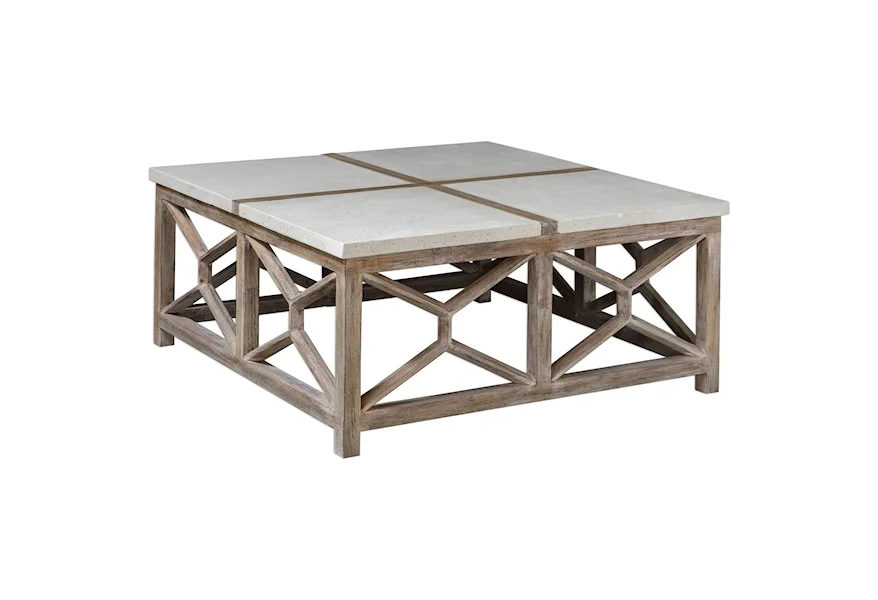 Accent Furniture - Occasional Tables Catali Stone Coffee Table by Uttermost at Janeen's Furniture Gallery