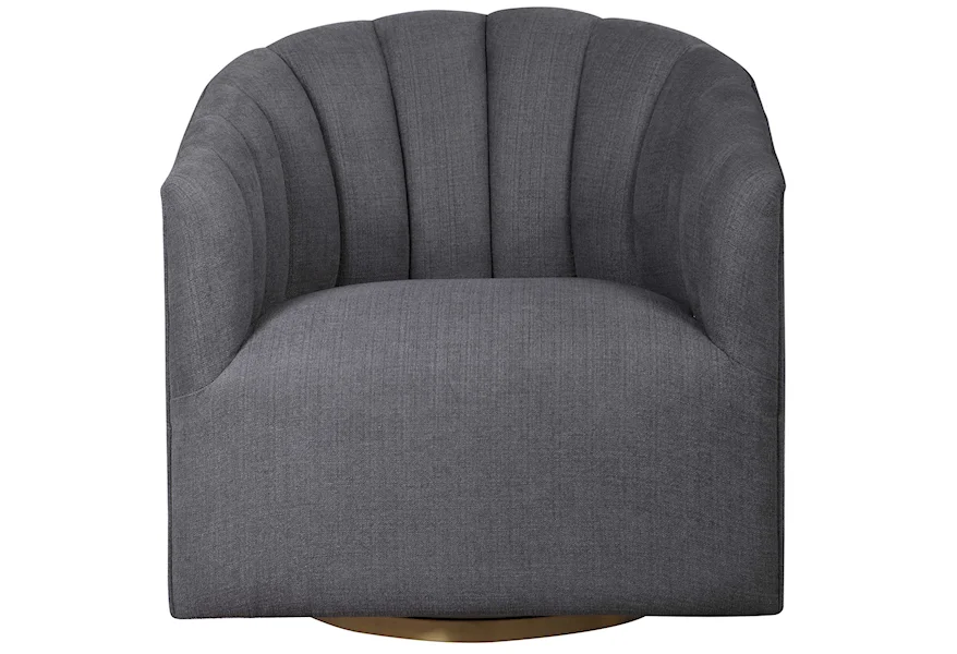 Accent Furniture - Accent Chairs Cuthbert Modern Swivel Chair by Uttermost at Goffena Furniture & Mattress Center