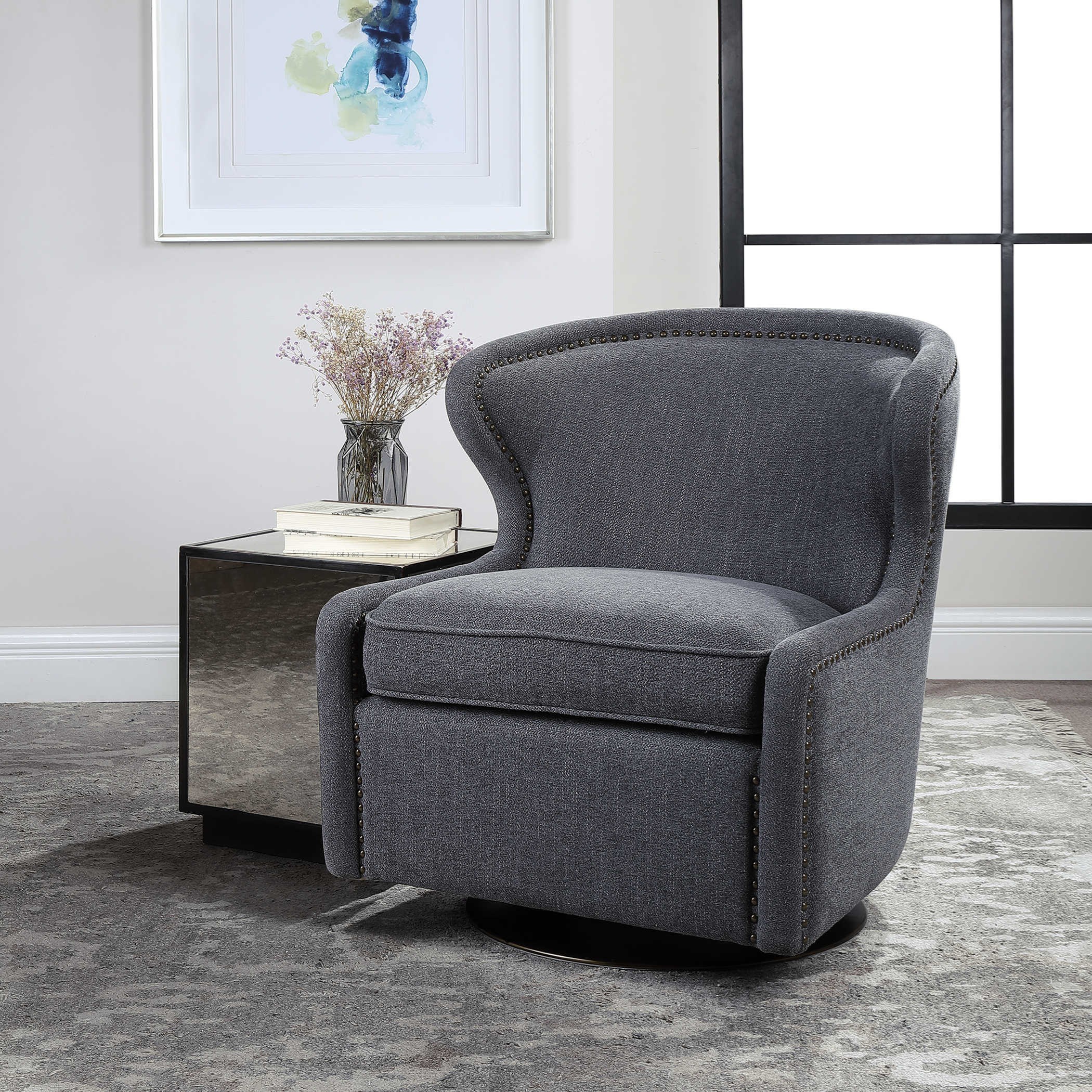 Uttermost Accent Furniture - Accent Chairs Biscay Swivel Chair
