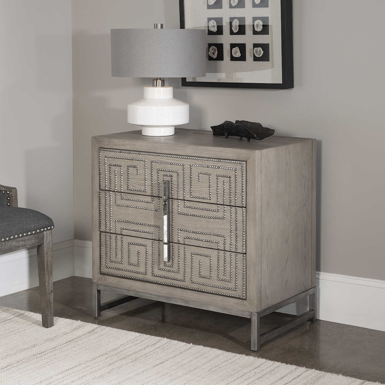 Uttermost Accent Furniture - Chests Devya Gray Oak Accent Chest