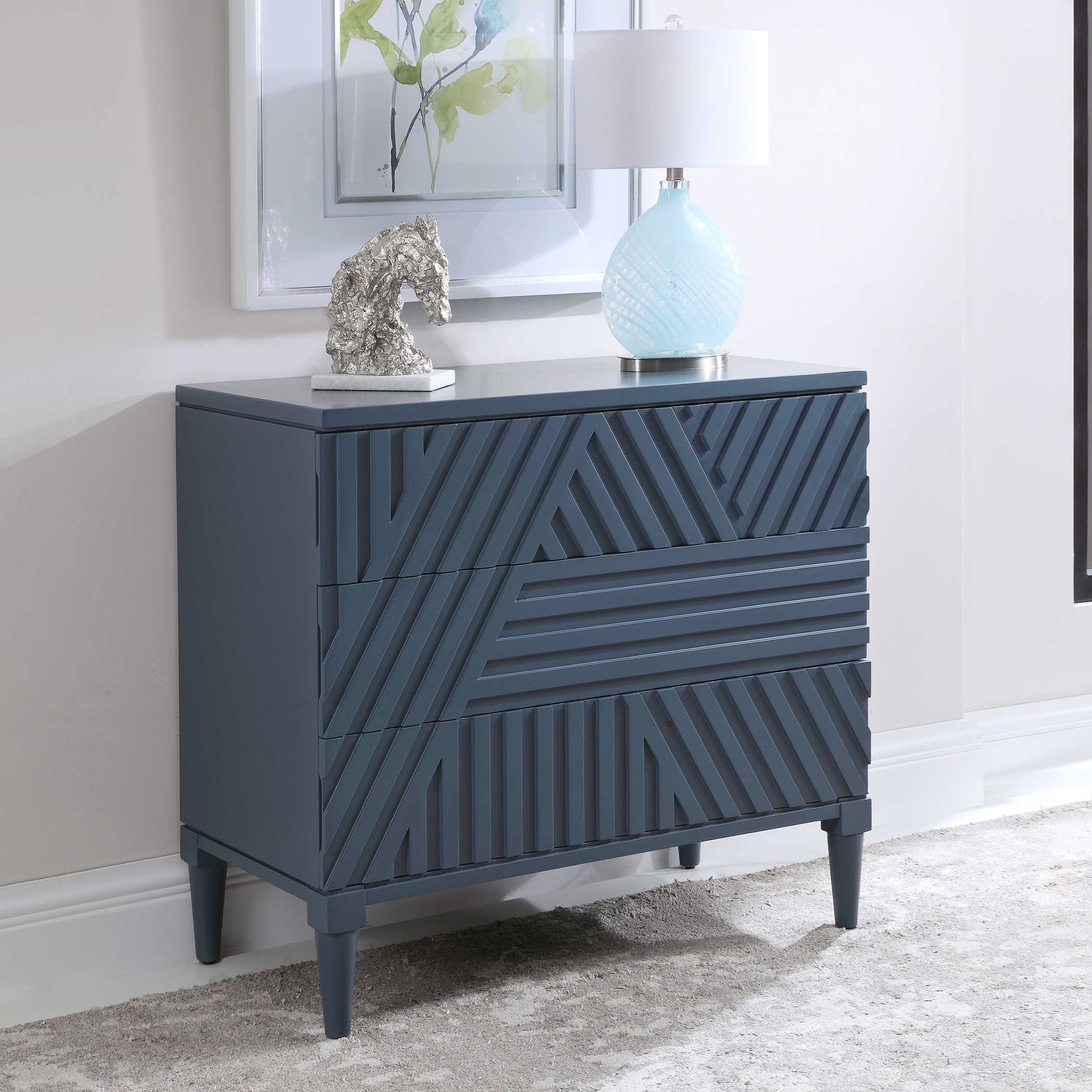 Uttermost Accent Furniture - Chests Colby Blue Drawer Chest