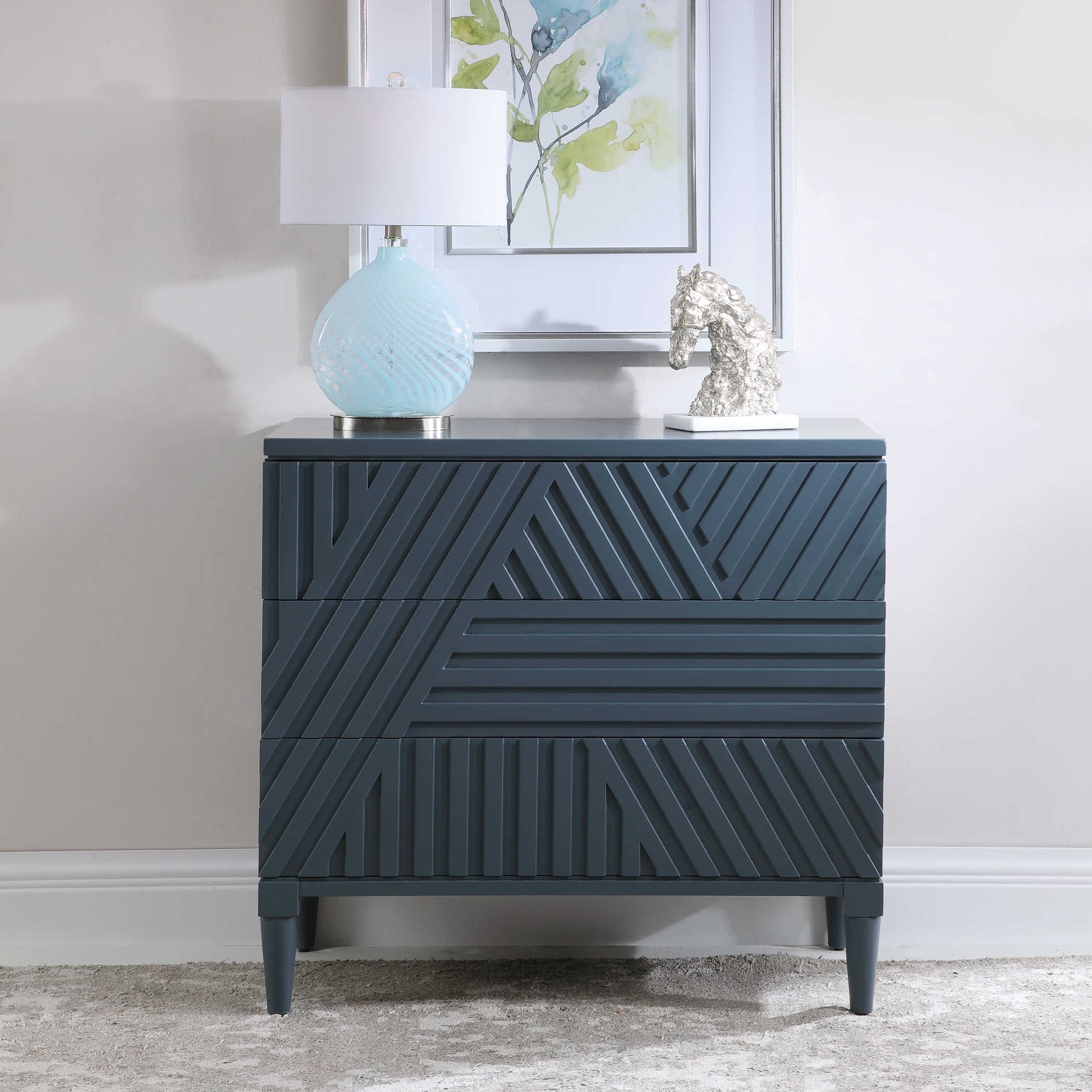 Uttermost Accent Furniture - Chests Colby Blue Drawer Chest