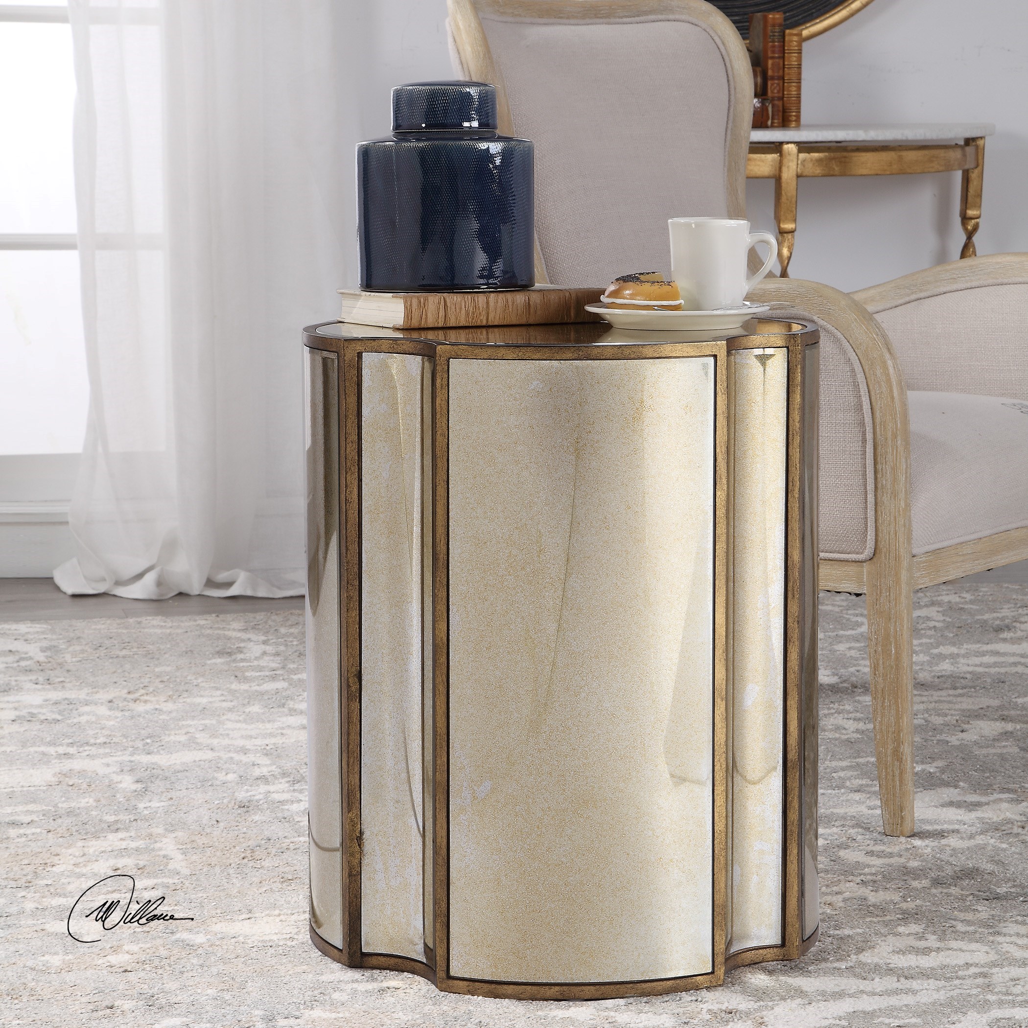 Uttermost Accent Furniture - Occasional Tables Harlow Mirrored Accent Table