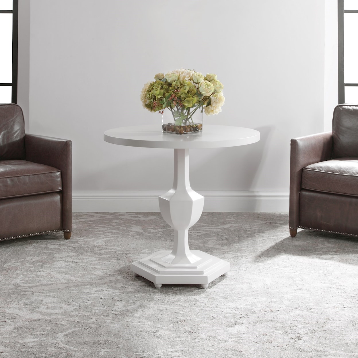 Uttermost Accent Furniture - Occasional Tables Kabarda White Foyer Table