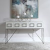 Uttermost Accent Furniture - Occasional Tables Abaya White Console Table