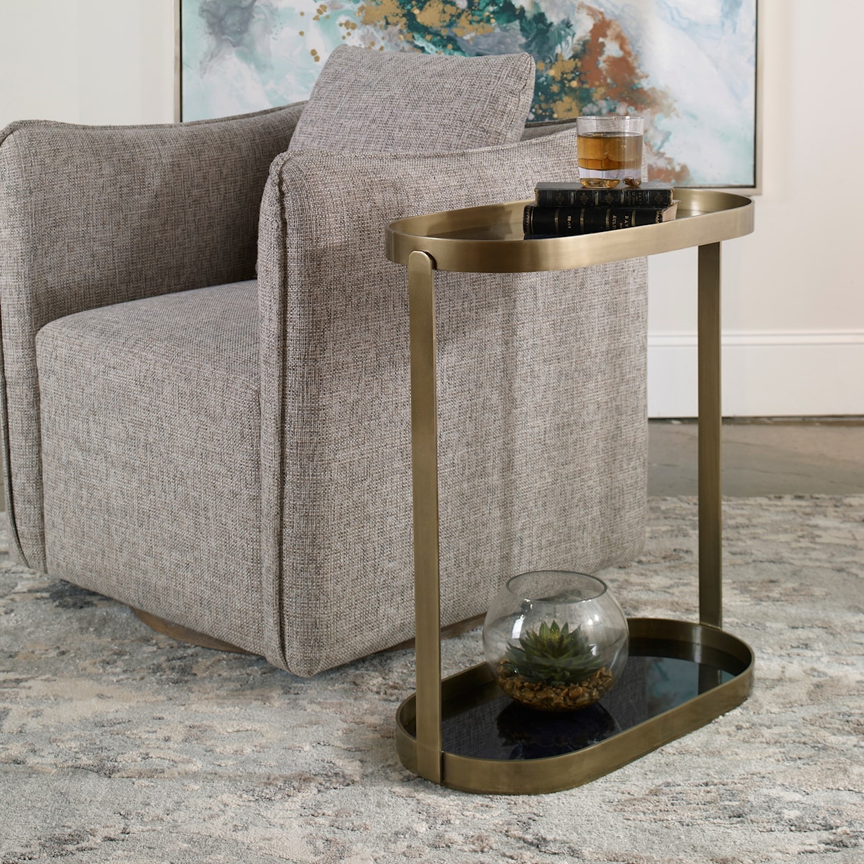 Uttermost Accent Furniture - Occasional Tables Adia Antique Gold Side Table