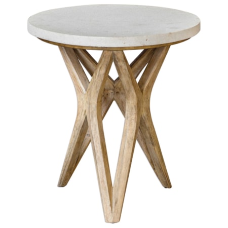 Marnie Limestone Accent Table