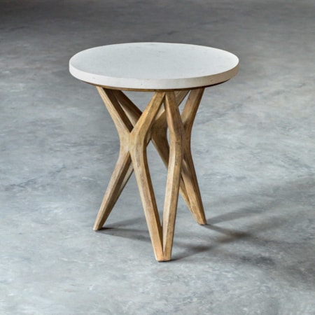 Marnie Limestone Accent Table