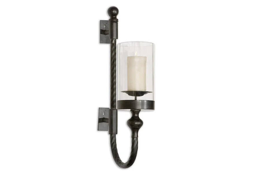 Accessories Garvin Twist Sconce With Candle by Uttermost at Mueller Furniture
