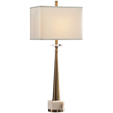 Uttermost Buffet Lamps 29616-1 Verner Tapered Brass Table Lamp, Jacksonville Furniture Mart