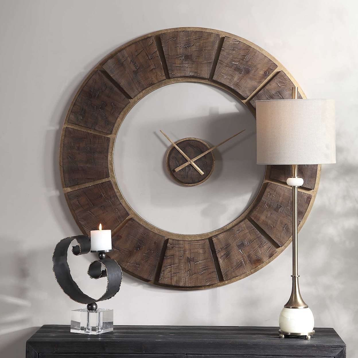 Uttermost Clocks Kerensa Wooden Wall Clock