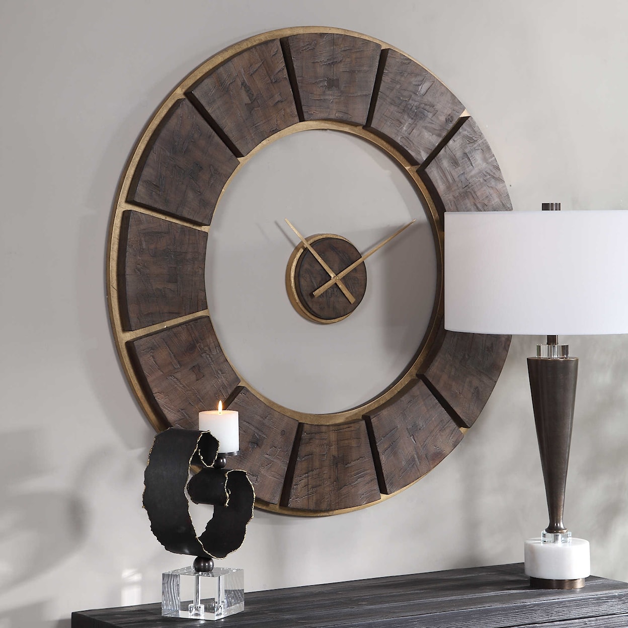 Uttermost Clocks Kerensa Wooden Wall Clock