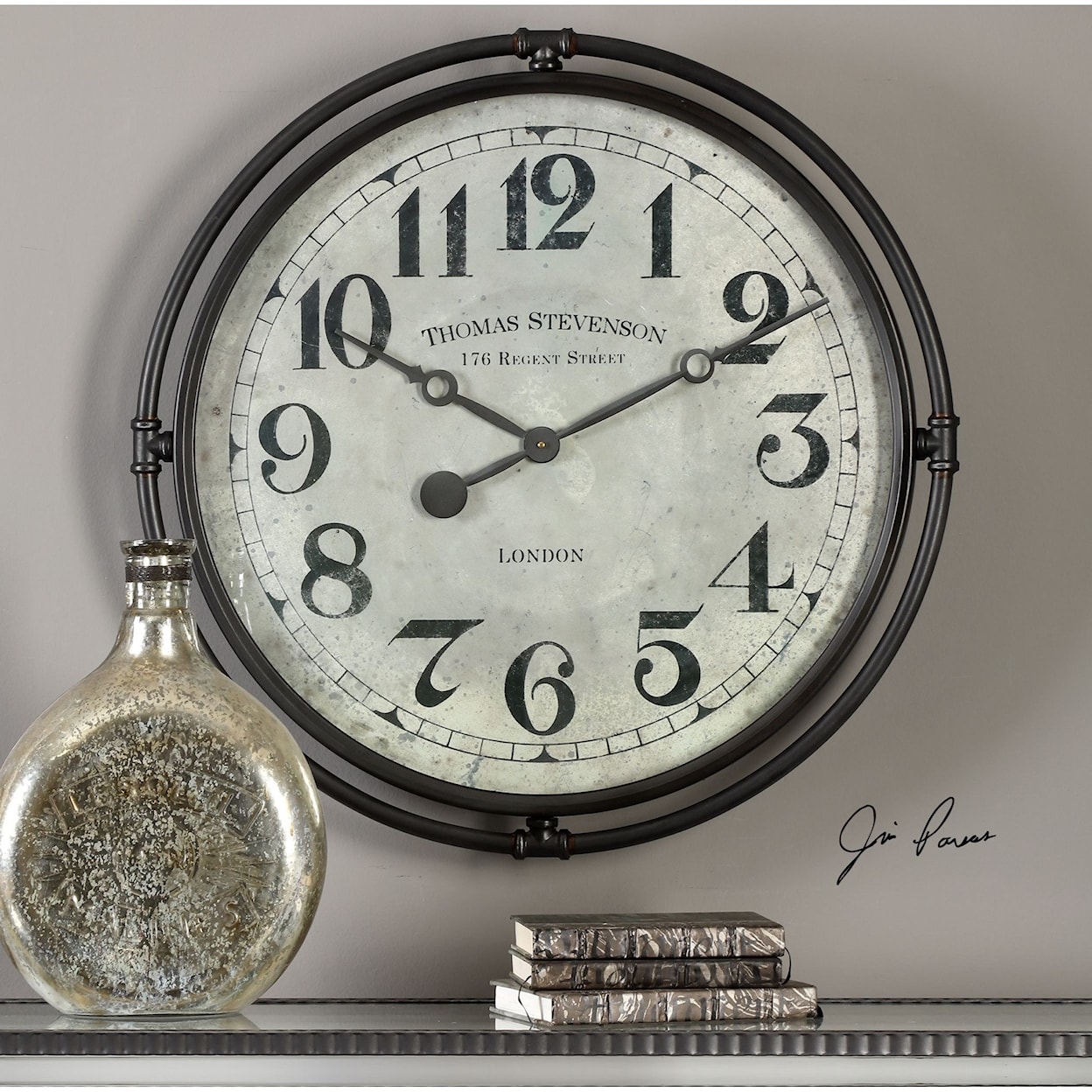 Uttermost Clocks Uttermost Nakul Industrial Wall Clock