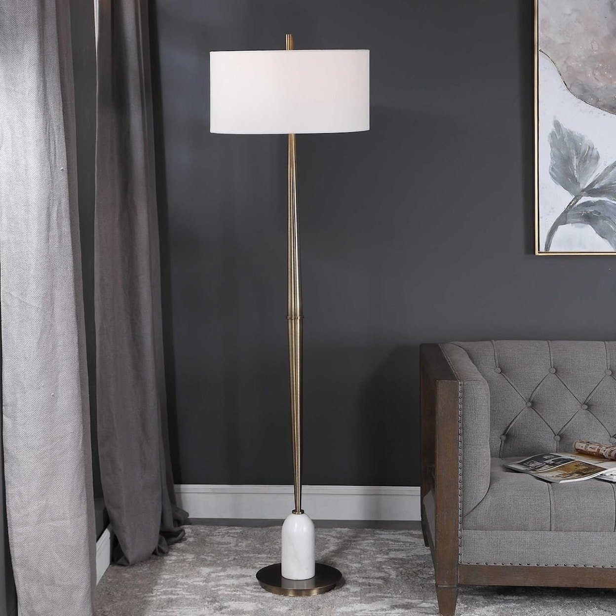 Uttermost Floor Lamps Minette Mid-Century Floor Lamp