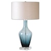 Uttermost Table Lamps Hagano Blue Glass Table Lamp