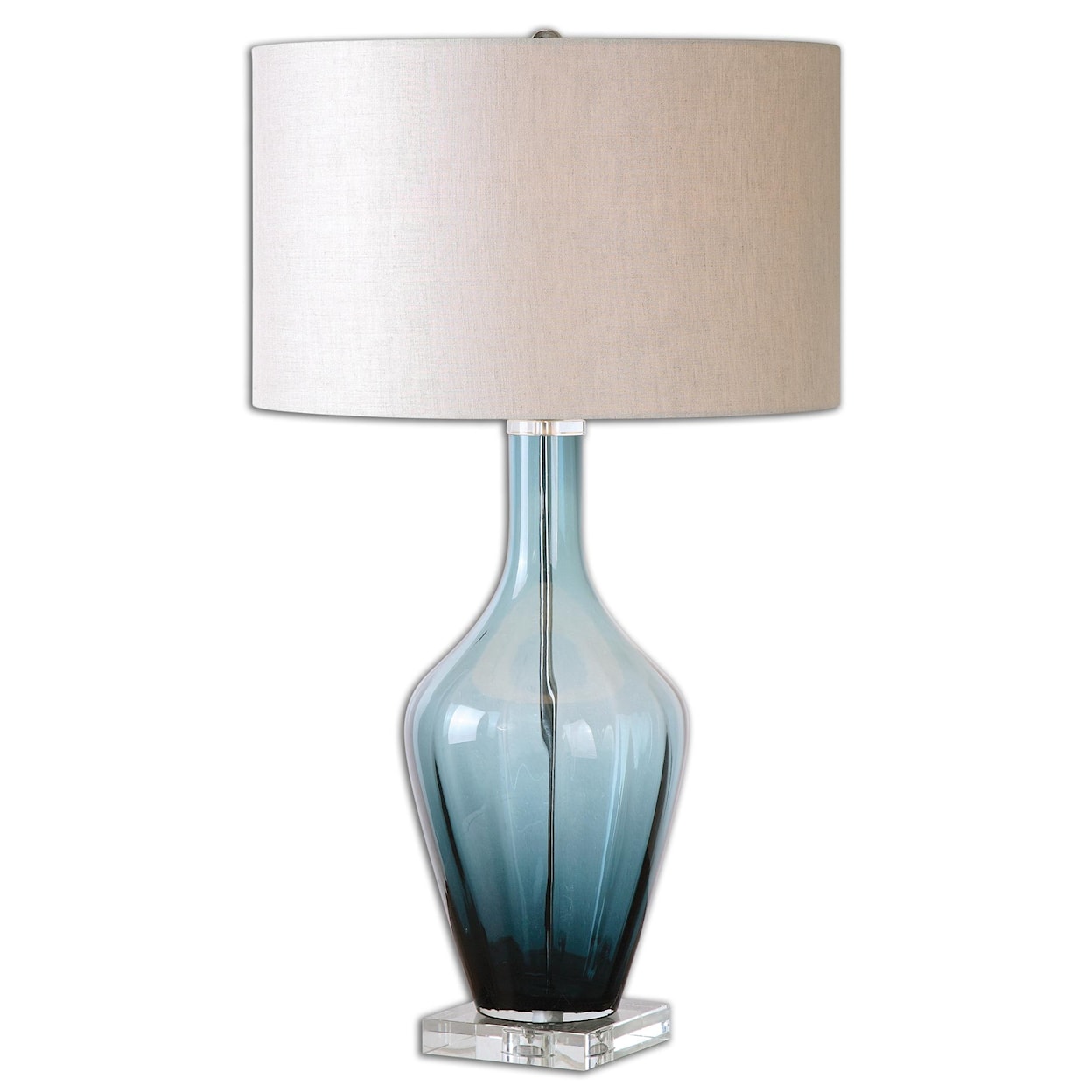 Uttermost Table Lamps Hagano Blue Glass Table Lamp