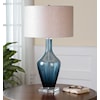 Uttermost Table Lamps Hagano Blue Glass Table Lamp