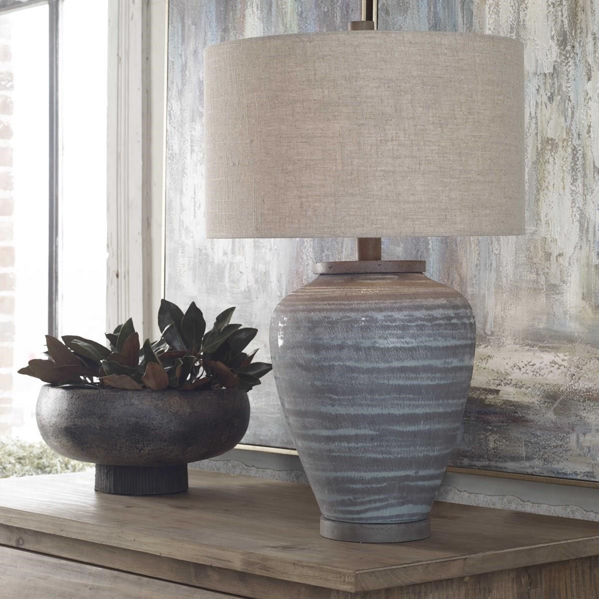 Uttermost Table Lamps Pelia Light Aqua Table Lamp