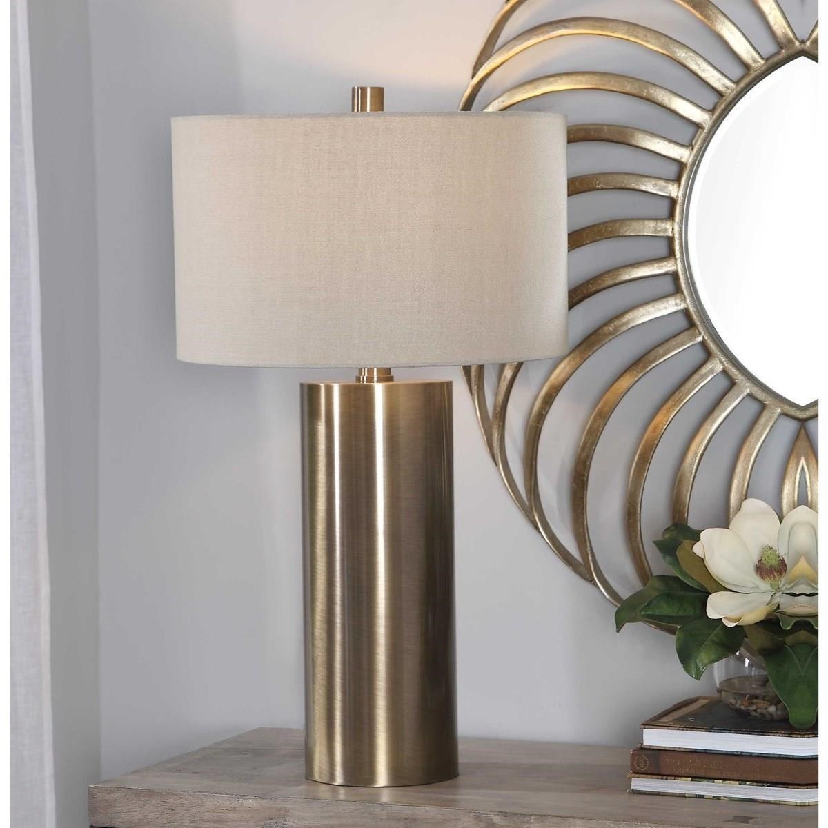 Uttermost Table Lamps Taria Brushed Brass Table Lamp