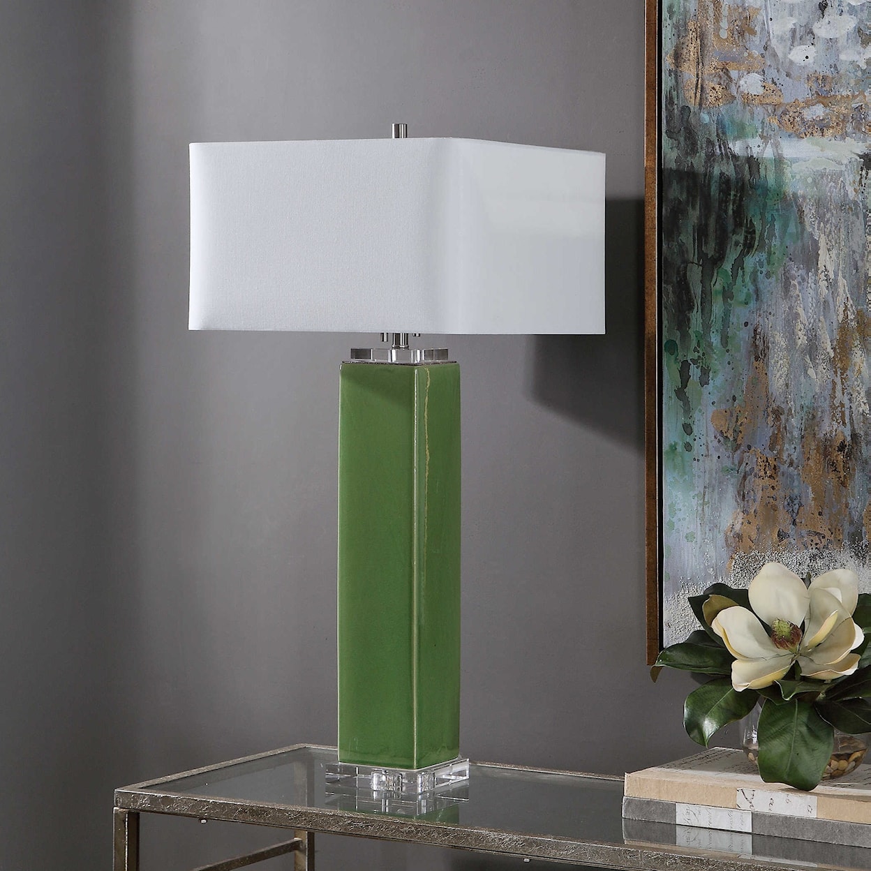 Uttermost Table Lamps Aneeza Tropical Green Table Lamp