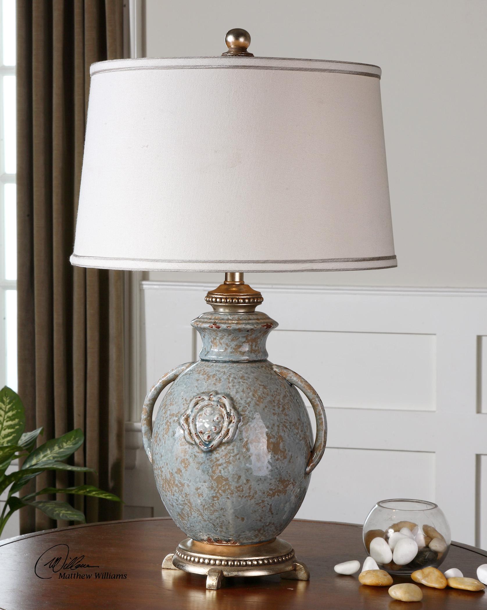Uttermost Table Lamps Cancello Blue Glaze Lamp