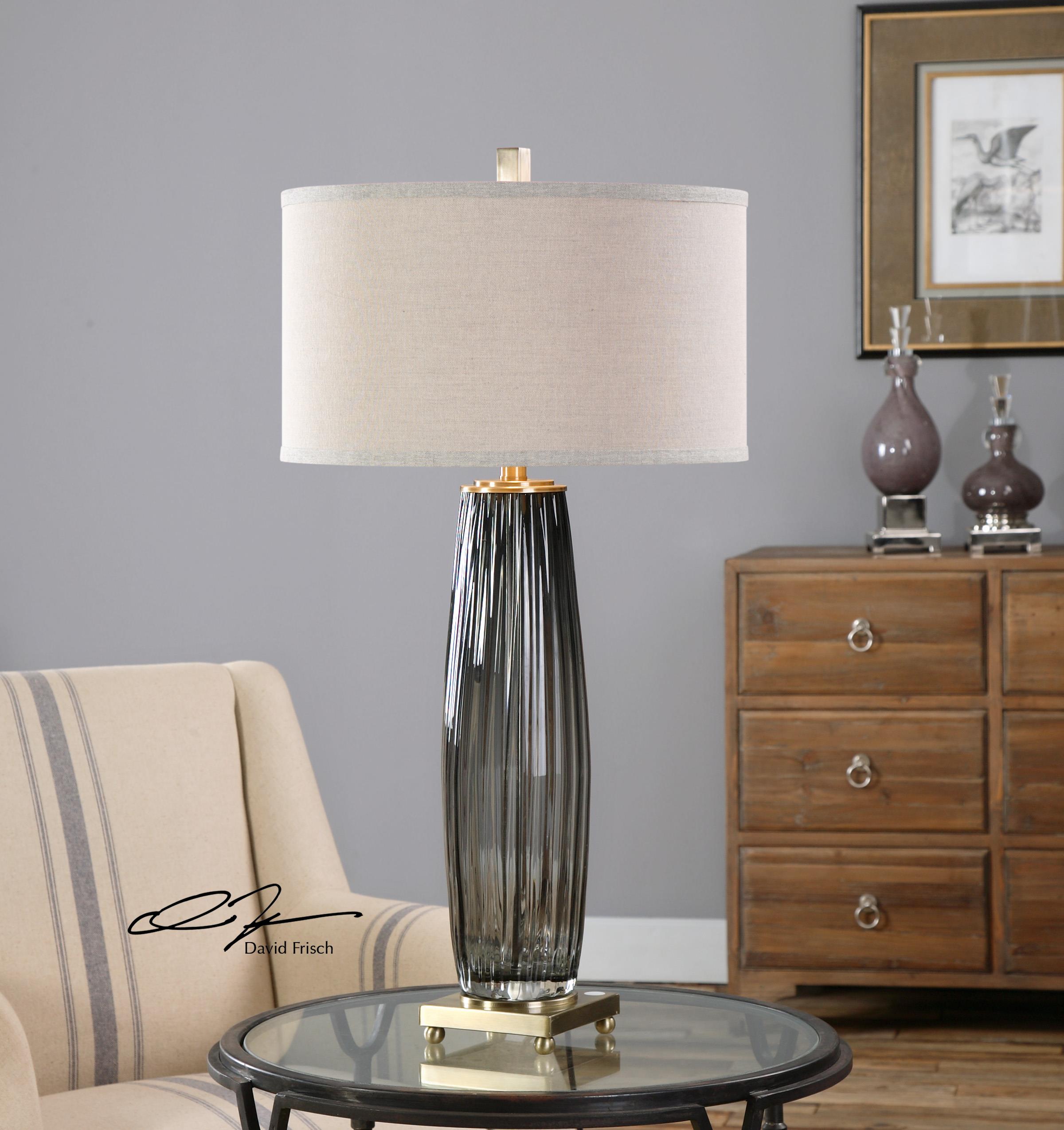 Uttermost Table Lamps Vilminore Gray Glass Table Lamp