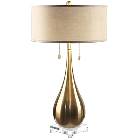 Lagrima Brushed Brass Lamp
