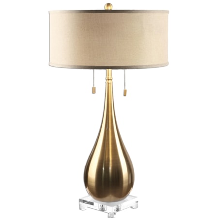 Lagrima Brushed Brass Lamp