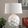 Uttermost Table Lamps Guerina Scalloped White Lamp