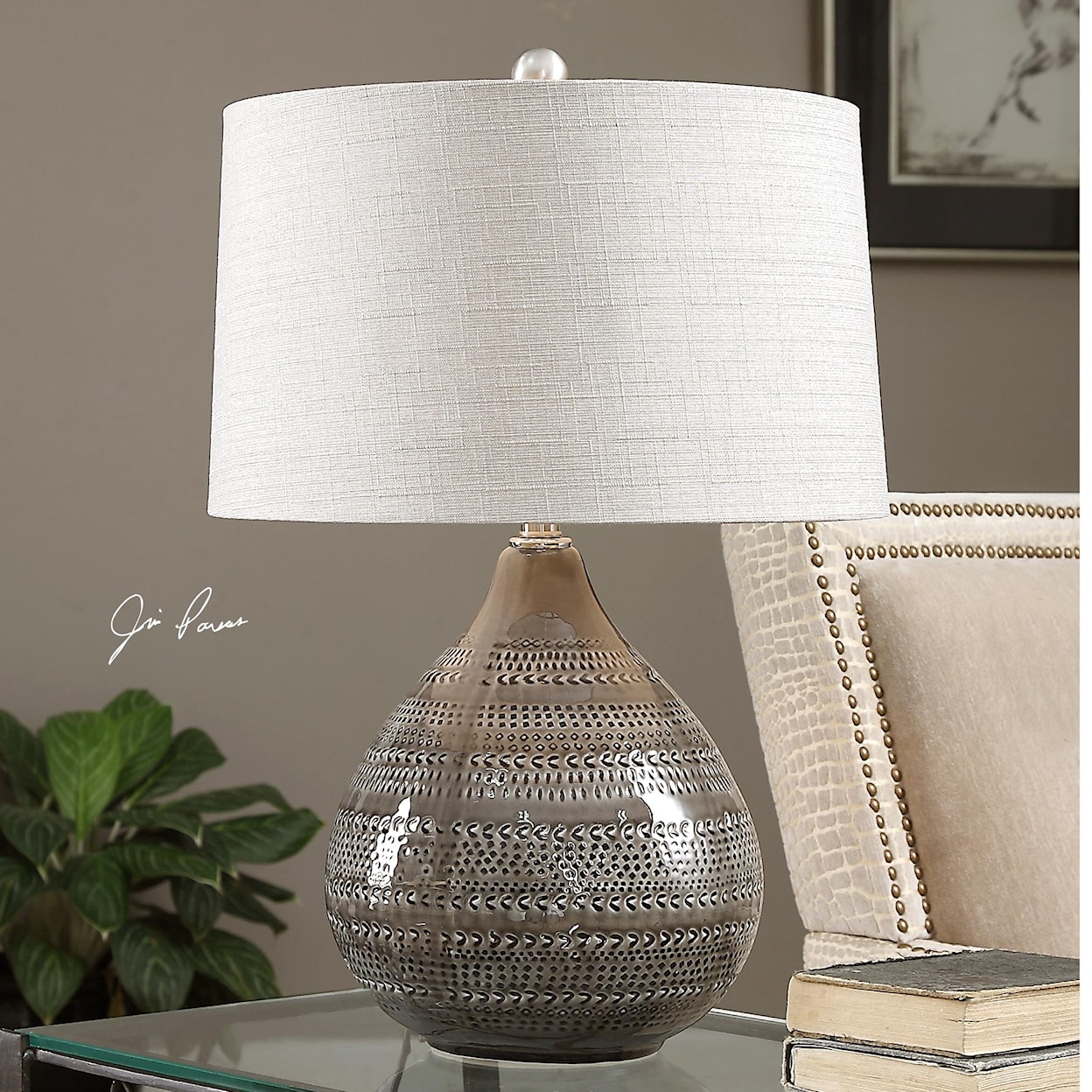 Uttermost Table Lamps Batova Smoke Gray Lamp