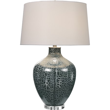 Zumpano Crackled Gray Table Lamp