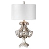 Uttermost Table Lamps Vinadio Distressed Silver Table Lamp