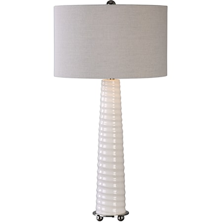 Mavone Gloss White Table Lamp