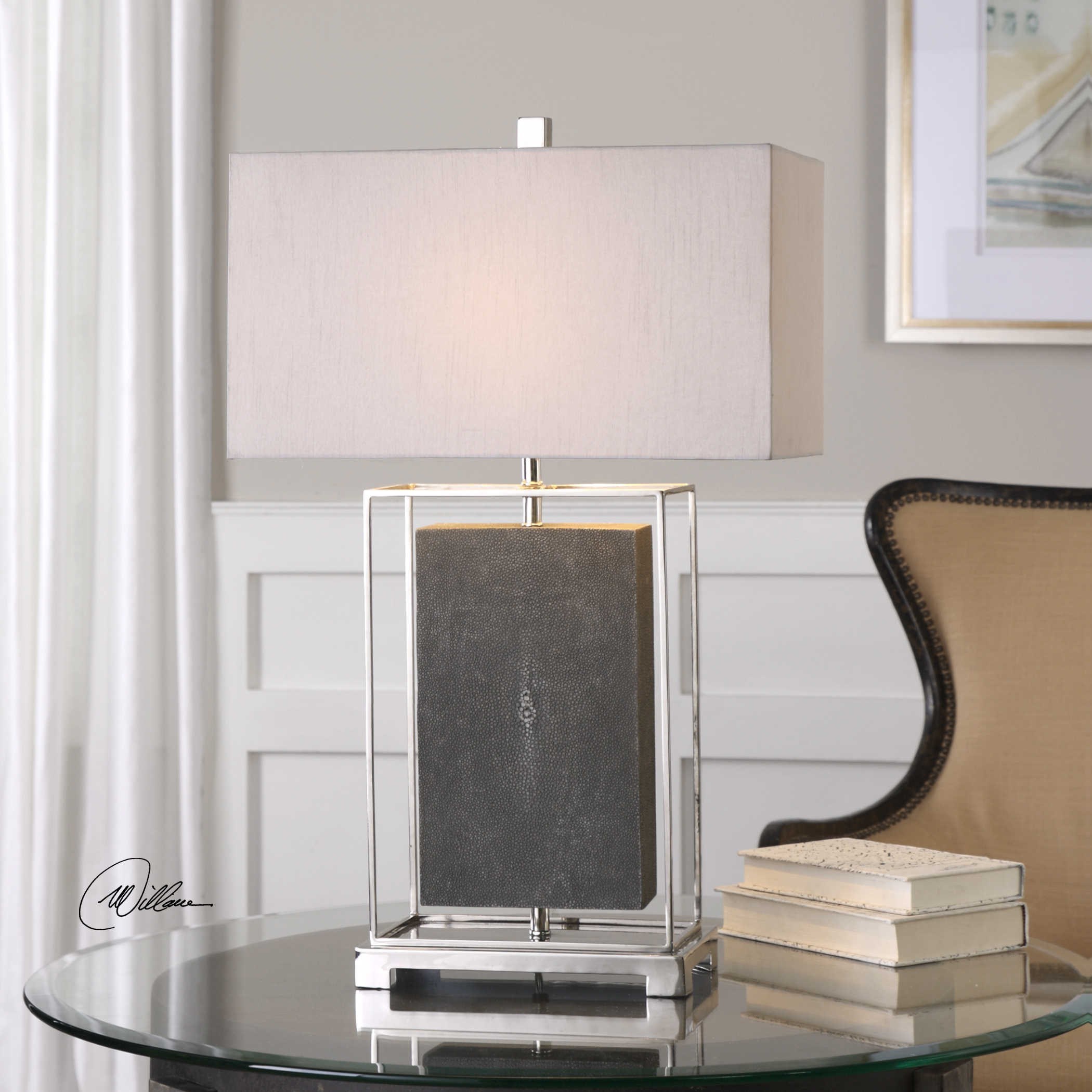 Sakana Gray Textured Table Lamp