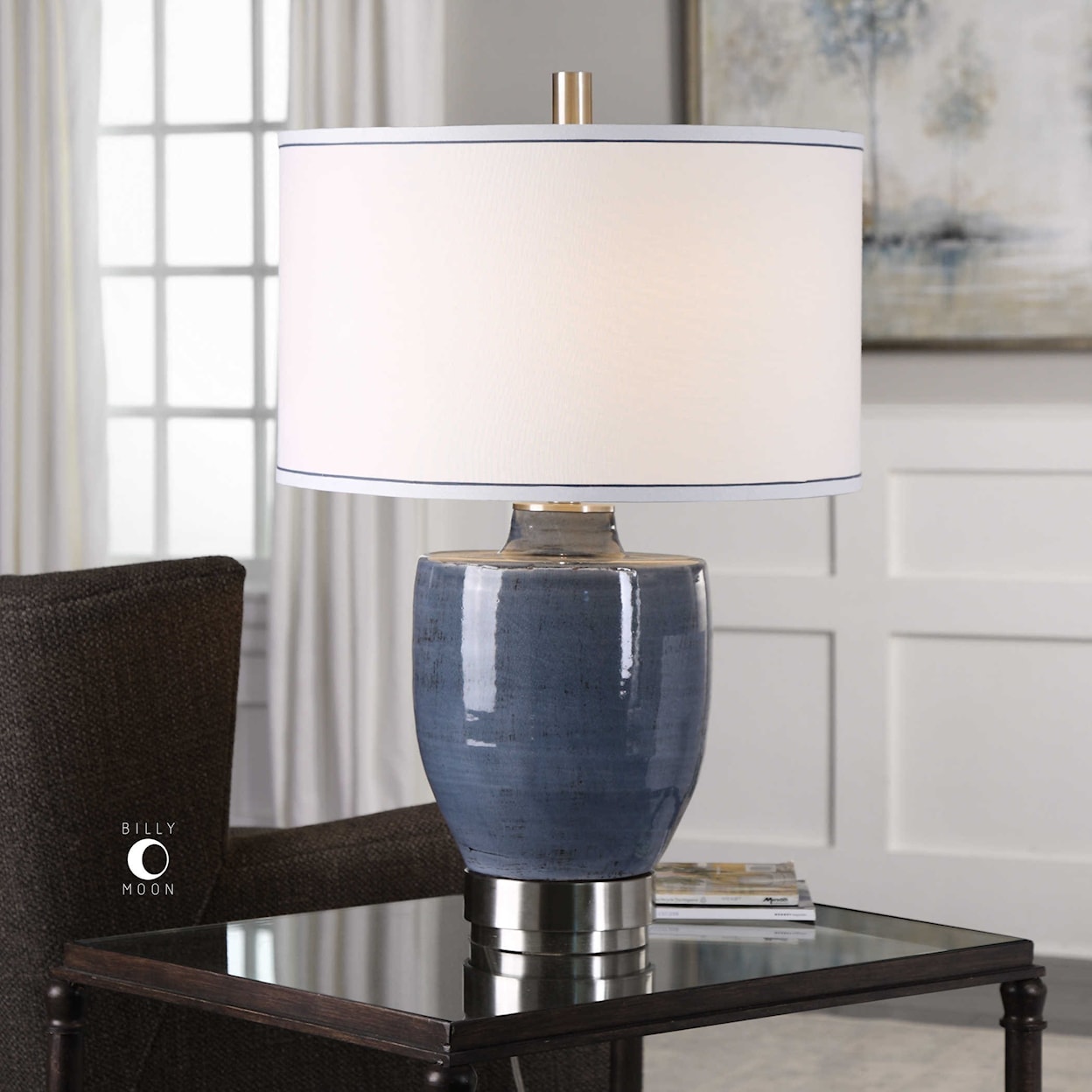 Uttermost Table Lamps Sylvaine Blue-Gray Glaze Lamp