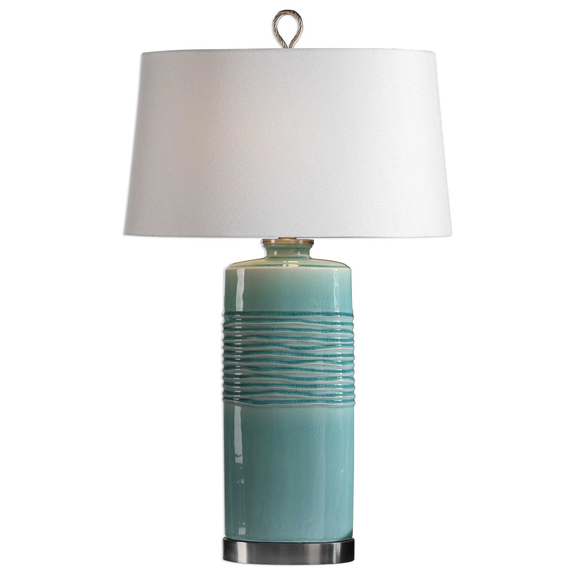 Uttermost Table Lamps Rila Distressed Teal Table Lamp