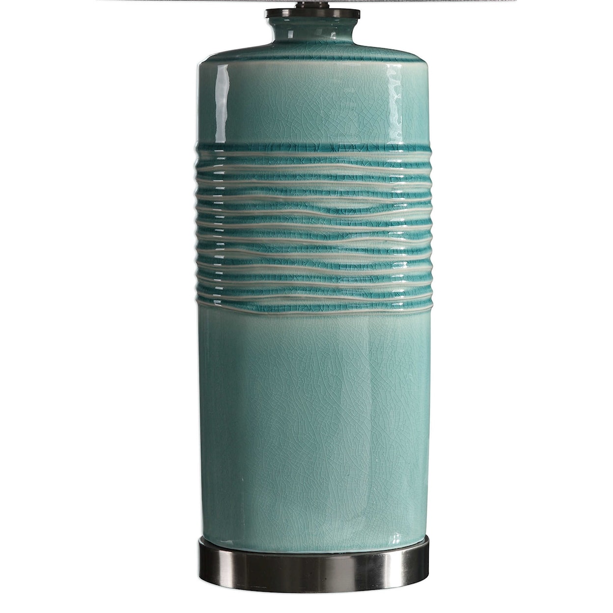 Uttermost Table Lamps Rila Distressed Teal Table Lamp