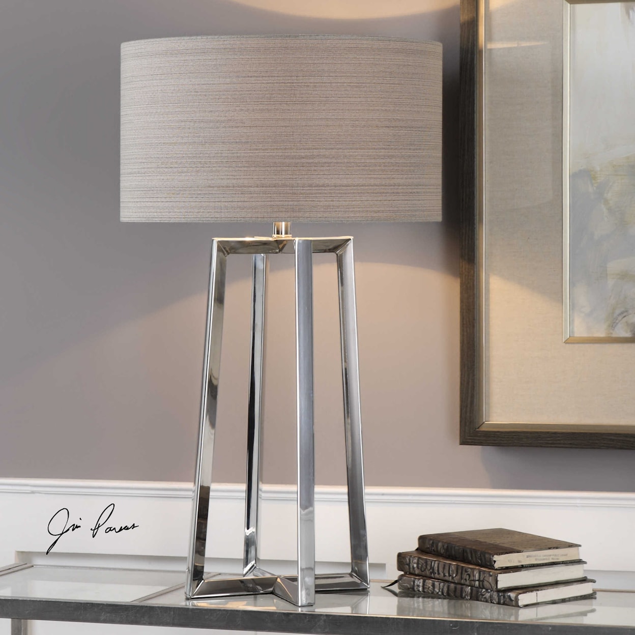 Uttermost Table Lamps Keokee Stainless Steel Table Lamp