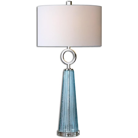 Navier Blue Glass Table Lamp