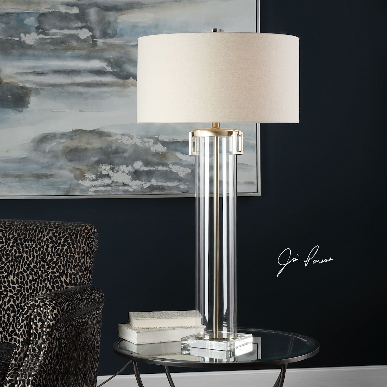 Uttermost Table Lamps Monette Tall Cylinder Lamp