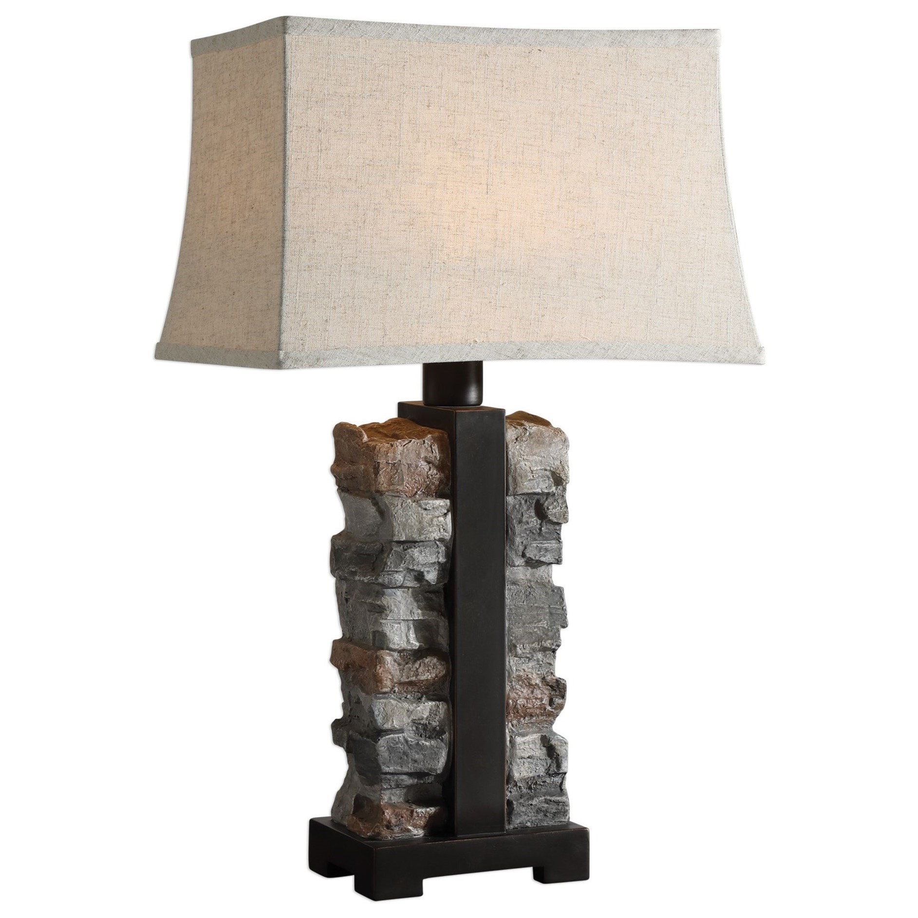 Uttermost Table Lamps 27806-1 Kodiak Stacked Stone Lamp Upper Room Home  Furnishings Lamp Table Lamp