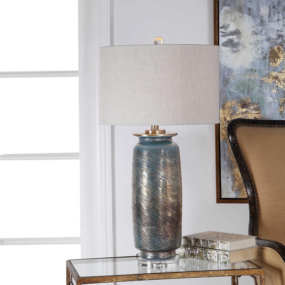 Uttermost Table Lamps Olesya Swirl Glass Table Lamp