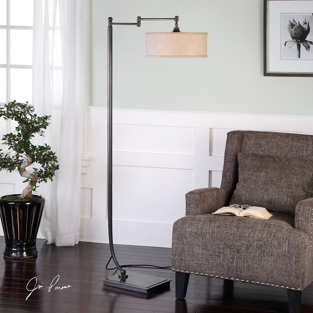 Uttermost Floor Lamps Lamine Dark Bronze Floor Lamp