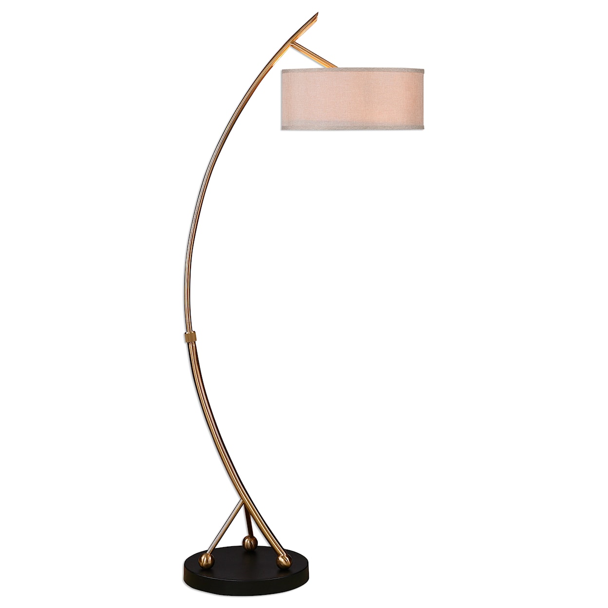 Uttermost Floor Lamps Vardar Curved Brass Floor Lamp