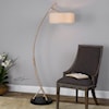 Uttermost Floor Lamps Vardar Curved Brass Floor Lamp