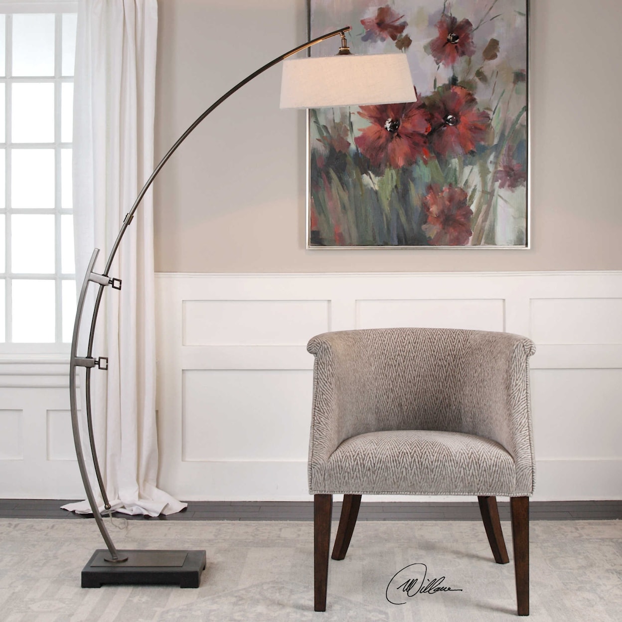 Uttermost Floor Lamps Calogero Bronze Arc Floor Lamp