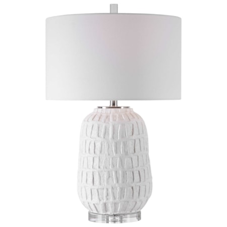 Caelina Textured White Table Lamp