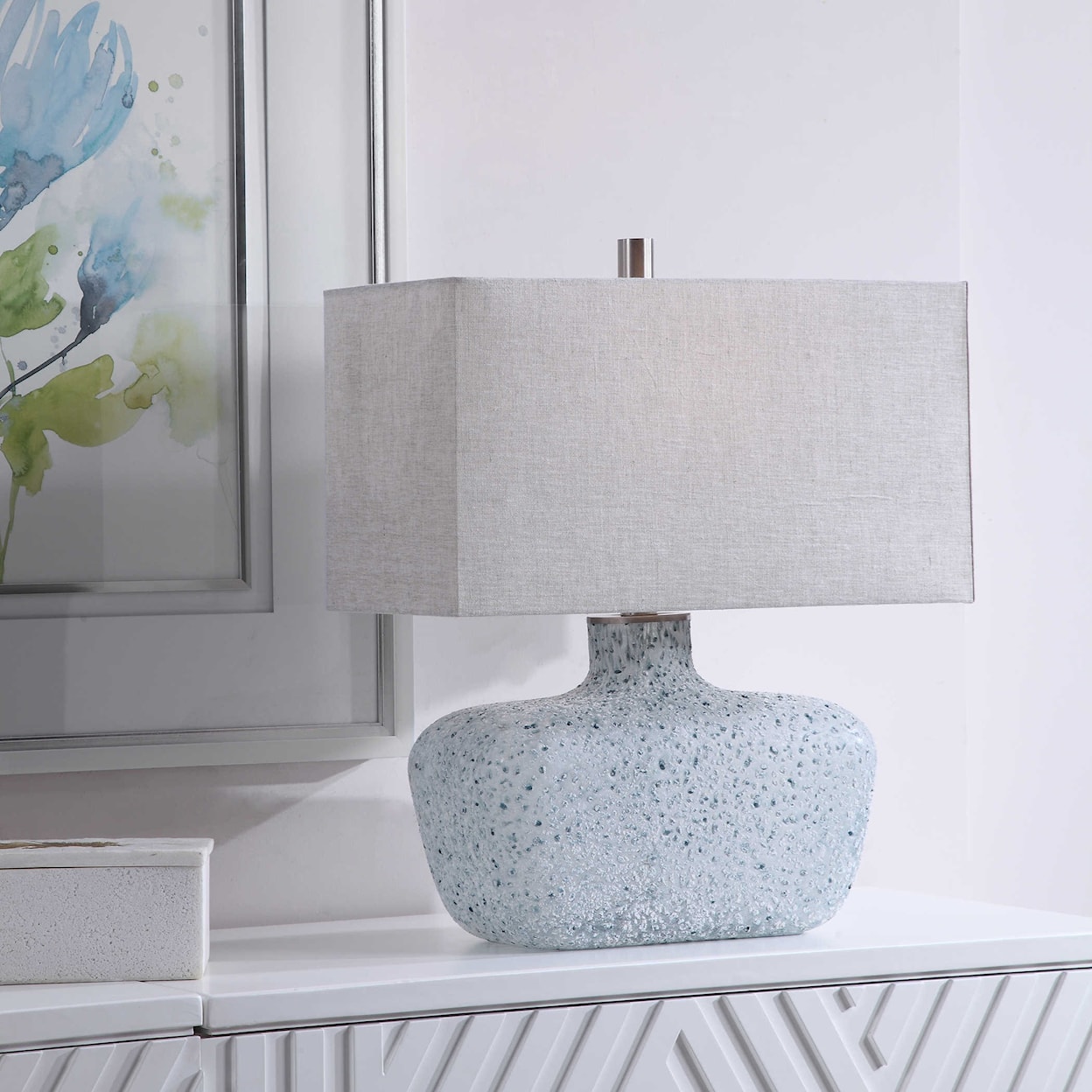 Uttermost Table Lamps Matisse Textured Glass Table Lamp