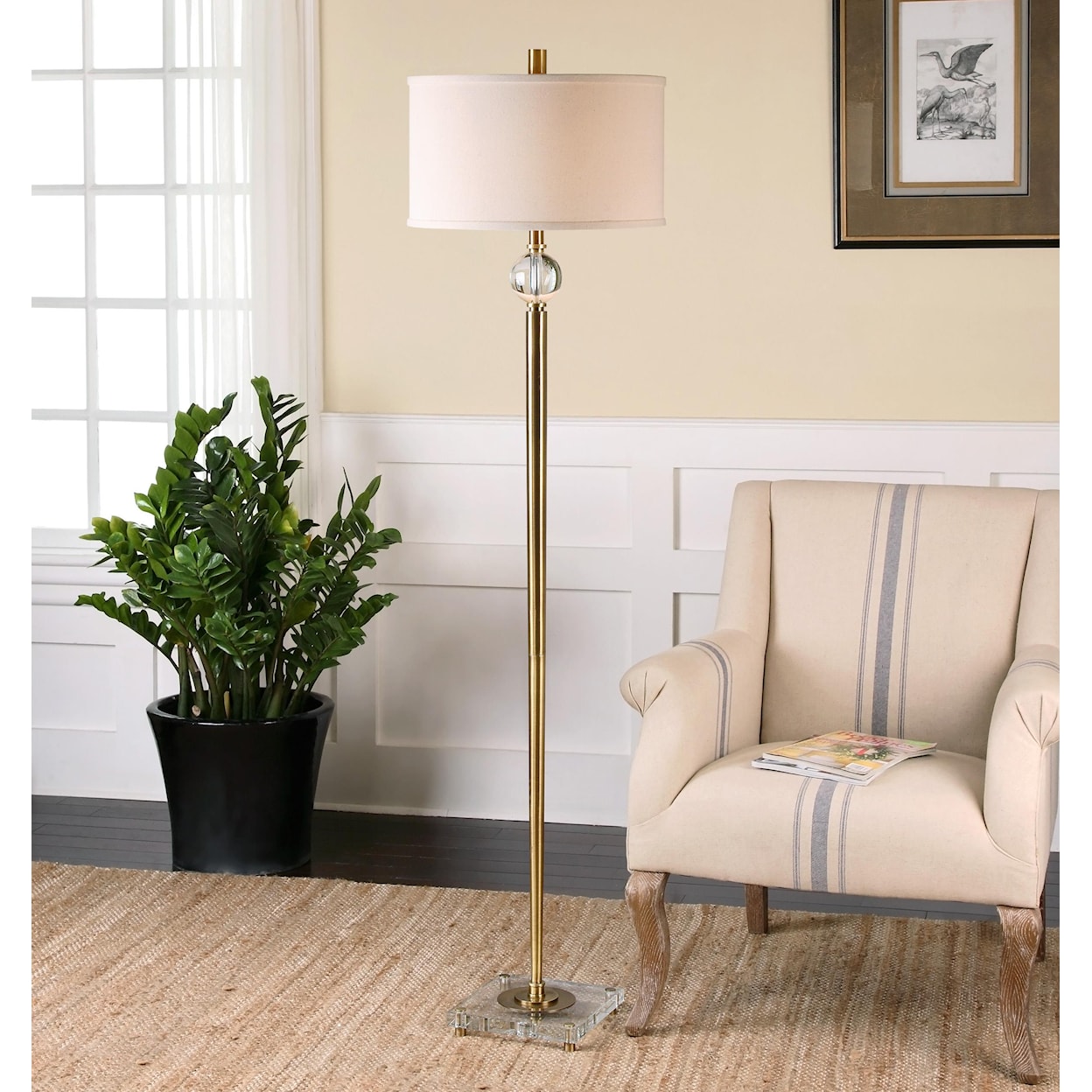 Uttermost Floor Lamps Mesita Brass Floor Lamp